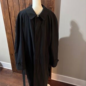 Men’s Black Joseph & Feiss International Trench- 44 Long Overcoat EUC